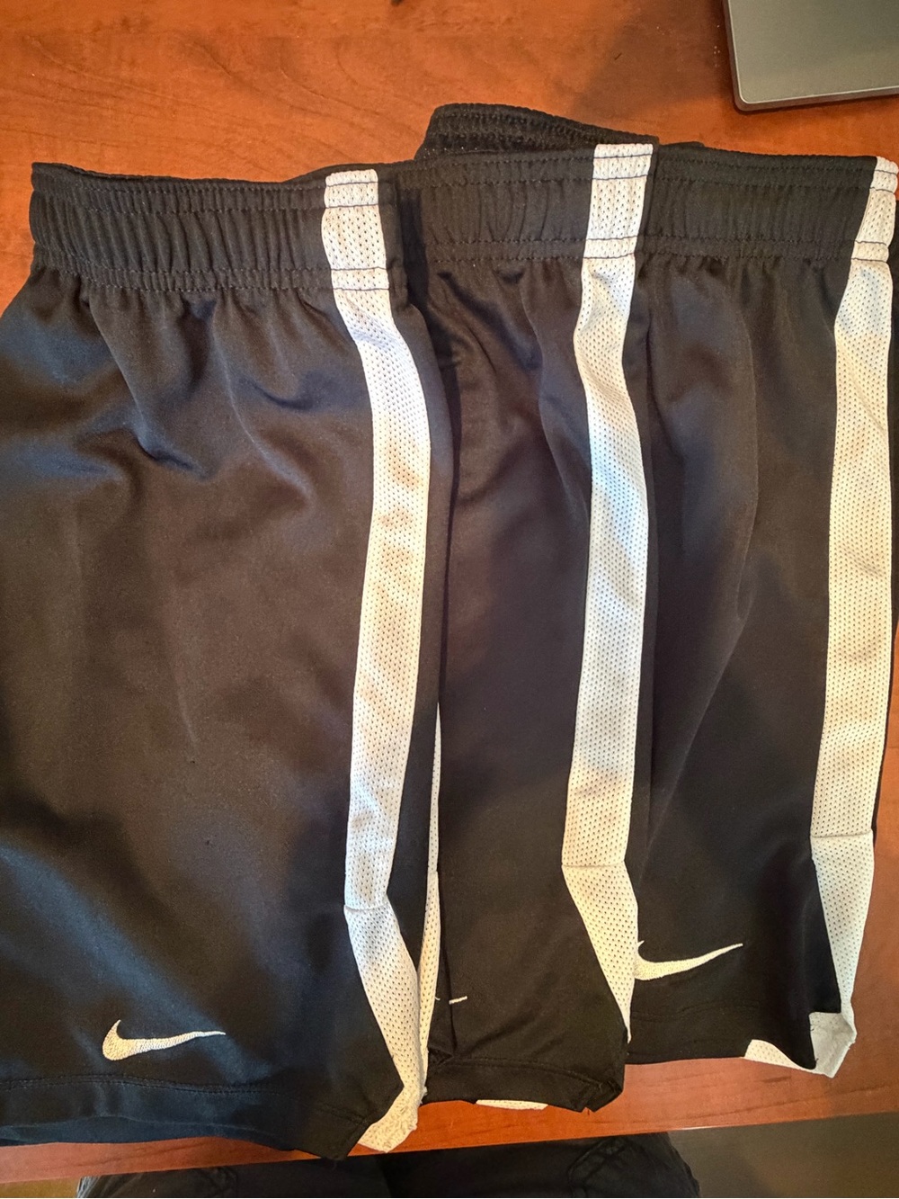 Nike Black Kids Athletic Shorts with White Trim